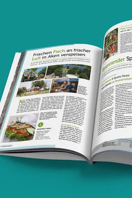 Eine aufgeblätterte Ausgabe des Energiejournals August 2025